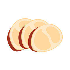 Cooked meat cartoon vector. Cooked meat on white background.