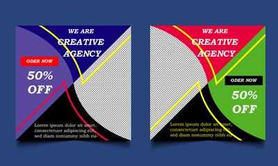 social media business template vector card banner