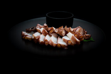 Korean food which is called mun-eo sughoe, Parboiled and Sliced Octopus