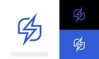 Flash Electric Logo Bolt Energy Company, Innovative high tech logo template. 
