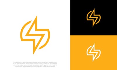 Flash Electric Logo Bolt Energy Company, Innovative high tech logo template. 
