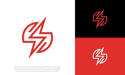 Flash Electric Logo Bolt Energy Company, Innovative high tech logo template. 
