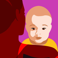 violence against children  - racial prejudice - white baby in a black woman lap -