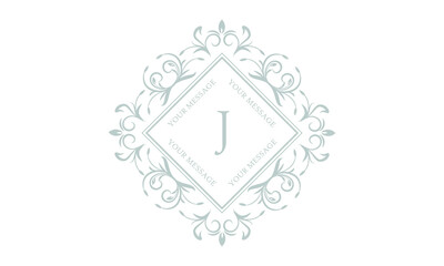 Modern emblem, sign, template. Luxury logo design with letter J. Vector illustration for creating monograms.