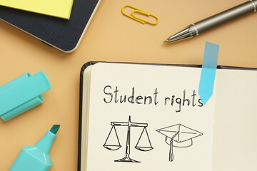 Student rights are shown on the conceptual photo using the text