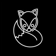 fox logo design vector illustration, abstract fox line logo design template vector image, wolf line drawing logo