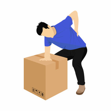 recommend clip art: Backache worker illustration vector graphics