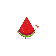 Watermelon cute character illustration smile happy mascot logo kids play toys template