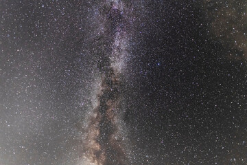 Beautiful bright milky way galaxy on the dark sttary sky. Space, astronomical background. Cosmos wallpaper  © Inga Av