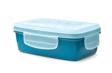 Blue rectangular food storage container