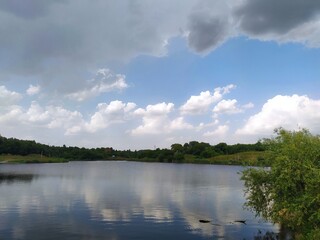 clouds over the river