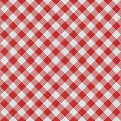 Seamless red and white picnic tablecloth background pattern