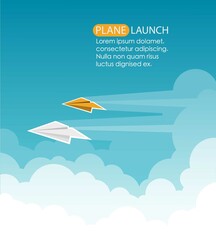 plane launch. Vector illustration