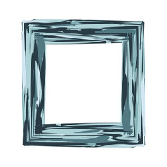 Layout of a rectangular gray stylish photo frame on a white background