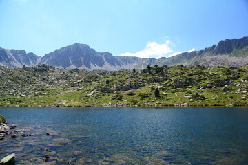 Lake in Collada de Pessons. Pirynees. Grau Roig, Soldeu, Andorra