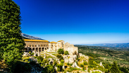 Fototapeta na wymiar The Palaces of the Despots of Mystras, Laconia, Peloponnese, Greece.