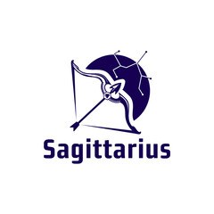 Sagittarius Zodiac Sign vector logo icon, fastarch logo of fast archer female centaur vector for logo, sign, emblem or symbol graphic design vector illustration. - obrazy, fototapety, plakaty
