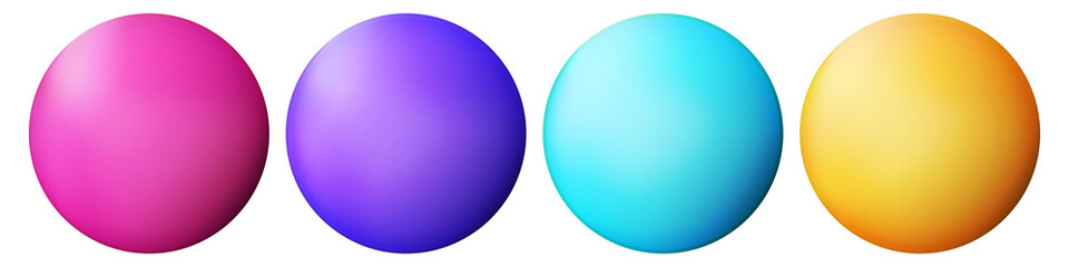Set with glass colorful balls. Glossy realistic ball, 3D abstract vector illustration highlighted on a white background. Big metal bubble with shadow