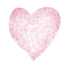Watercolor hand painted soft Pink Heart on white isolated background. Illustration for valentines, postcards and wedding invitations. Light background for lettering
