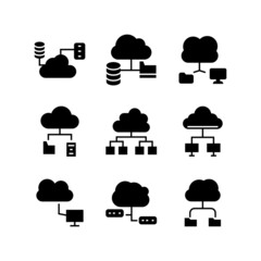 cloud services icon or logo isolated sign symbol vector illustration - high quality black style vector icons
