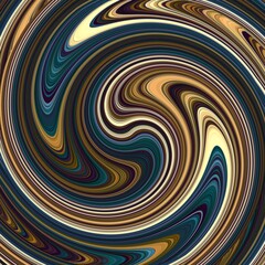 Gold, brown and blue spiral swirl background