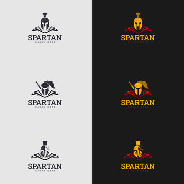spartan logo icon designs vector. suitable for company logo, print, digital, icon, apps, and other marketing material purpose. spartan logo set
