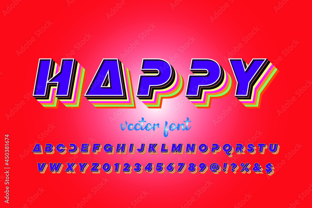 Poster font alphabet script typeface handcrafted handwritten vector label design old style.shadow effect.vi