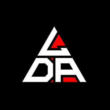 LDA triangle letter logo design with triangle shape. LDA triangle logo design monogram. LDA triangle vector logo template with red color. LDA triangular logo Simple, Elegant, and Luxurious Logo. LDA 