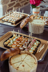 apéritif de vin d'honneur - format vertical - mise en bouche