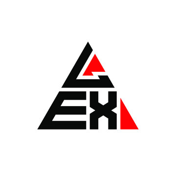 LEX triangle letter logo design with triangle shape. LEX triangle logo design monogram. LEX triangle vector logo template with red color. LEX triangular logo Simple, Elegant, and Luxurious Logo. LEX 