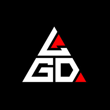 LGD triangle letter logo design with triangle shape. LGD triangle logo design monogram. LGD triangle vector logo template with red color. LGD triangular logo Simple, Elegant, and Luxurious Logo. LGD 