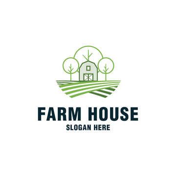 Farm house logo template on modern style