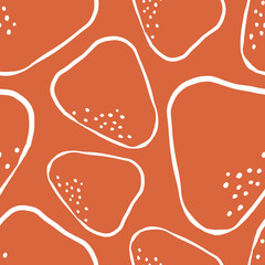 Seamless pattern with a hand drawn doodle strawberry