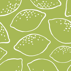 Seamless pattern with hand adrawn doodle lime
