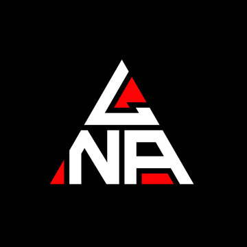 LNA triangle letter logo design with triangle shape. LNA triangle logo design monogram. LNA triangle vector logo template with red color. LNA triangular logo Simple, Elegant, and Luxurious Logo. LNA 