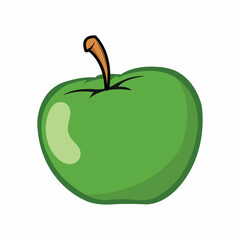 Isolated green apple vector graphics