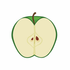 Green apple slices vector graphics