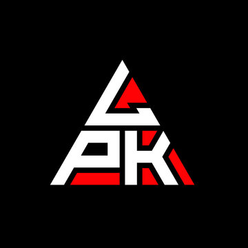 LPK triangle letter logo design with triangle shape. LPK triangle logo design monogram. LPK triangle vector logo template with red color. LPK triangular logo Simple, Elegant, and Luxurious Logo. LPK 