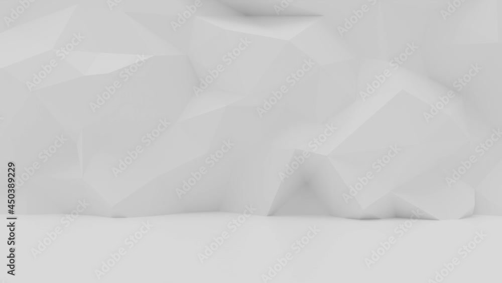 Poster spatial abstract geometric white triangles loop background animation. seamless animation of 3d trian