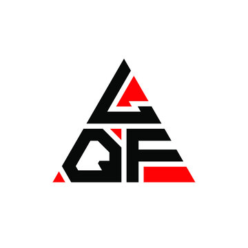 LQF triangle letter logo design with triangle shape. LQF triangle logo design monogram. LQF triangle vector logo template with red color. LQF triangular logo Simple, Elegant, and Luxurious Logo. LQF 