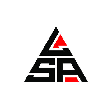 LSA triangle letter logo design with triangle shape. LSA triangle logo design monogram. LSA triangle vector logo template with red color. LSA triangular logo Simple, Elegant, and Luxurious Logo. LSA 