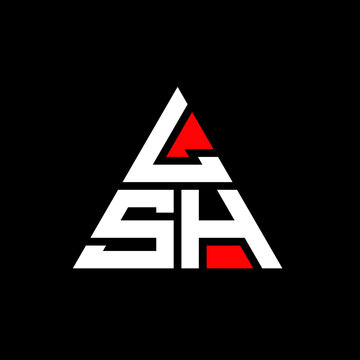 LSH triangle letter logo design with triangle shape. LSH triangle logo design monogram. LSH triangle vector logo template with red color. LSH triangular logo Simple, Elegant, and Luxurious Logo. LSH 