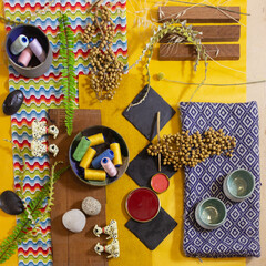 color palette mood board for interior design and decor