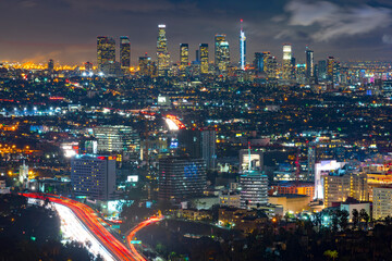 Fototapeta na wymiar Los Angeles skyline at night 