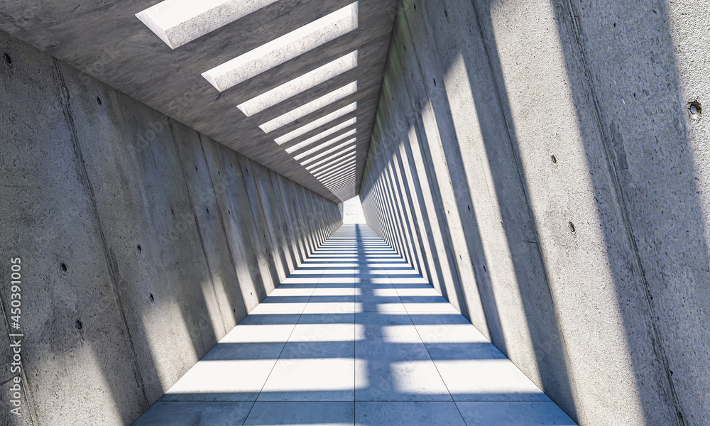 Wall mural abstract architecture with passage and diagonal walls
