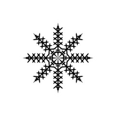 The snowflake icon is black on a white background.