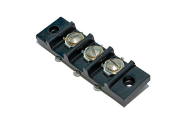 three screw terminal strip black 10a 20a 
