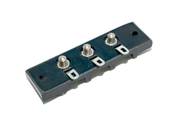 three screw terminal strip black 10a 20a 