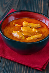 Bowl of Thai red chicken curry