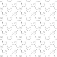 Cute cat seamless pattern. Cartoon cats background design, vector illustration